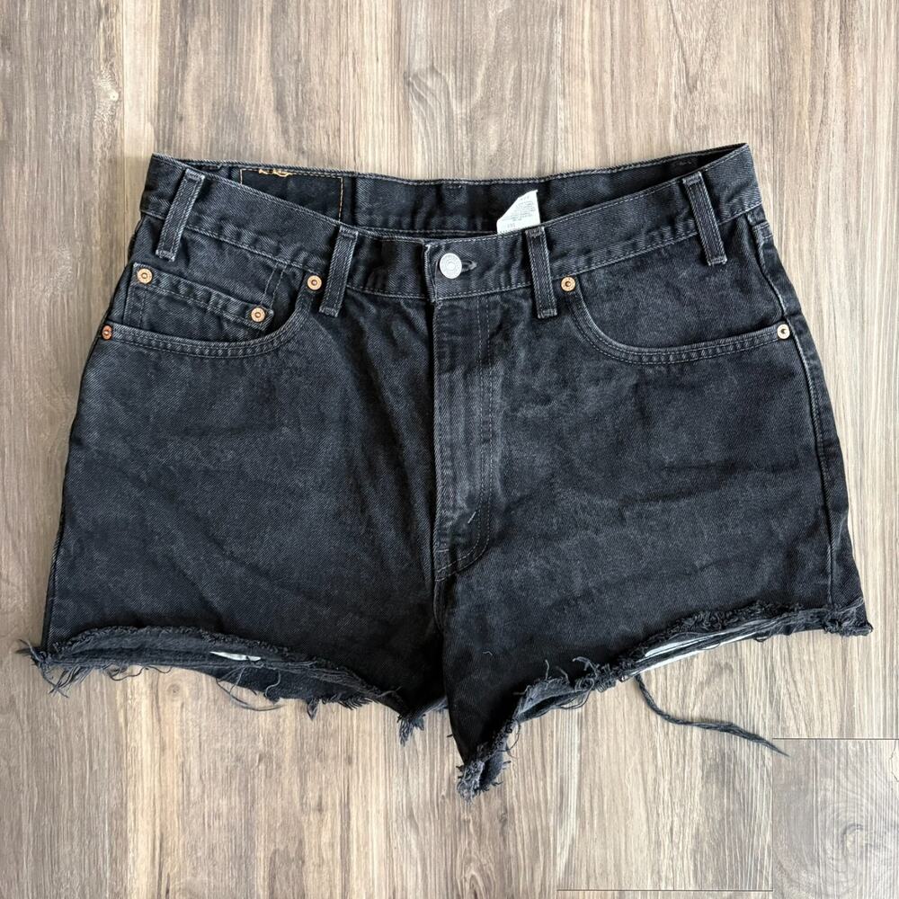 Vintage Levi's Shorts Women's Size 32" Waist CUTOFF Black